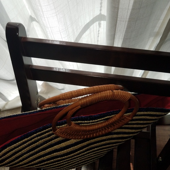 RARE, VINTAGE, Beach/ Market/ Picnic Bag! WOVEN BAGS ARE THE PICTURE OF SUMMER! - Picture 3 of 13